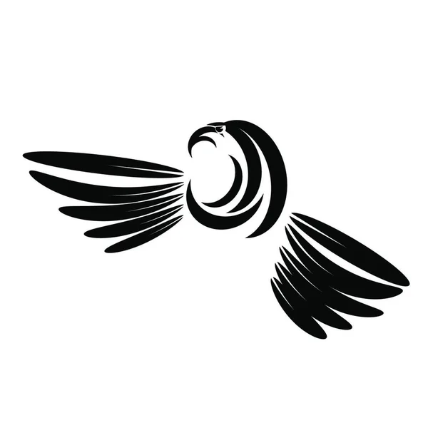 Conception Tatouage Tête Aigle Logo Prey Oiseau Isolé Sur Fond — Image vectorielle