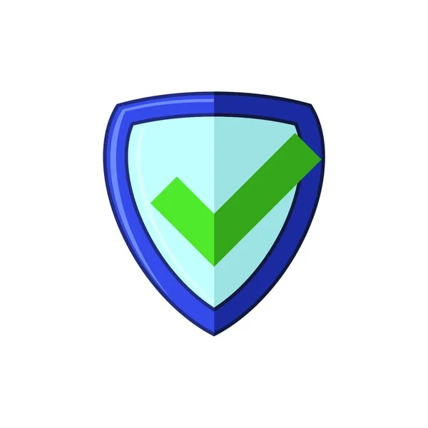 Ícone Verificação Segurança Logotipo Escudo Proteja Sinal Isolado Fundo Branco — Vetor de Stock