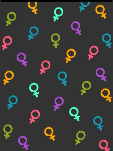 Ein Hintergrund Mit Weiblichen Symbolen Als Muster — Stockvektor