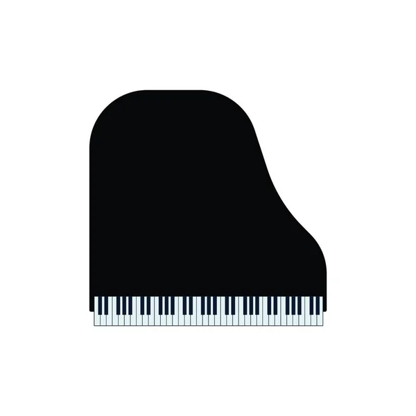 Grand Piano Icon Flat Color Design Vector Illustration — Stock Vector