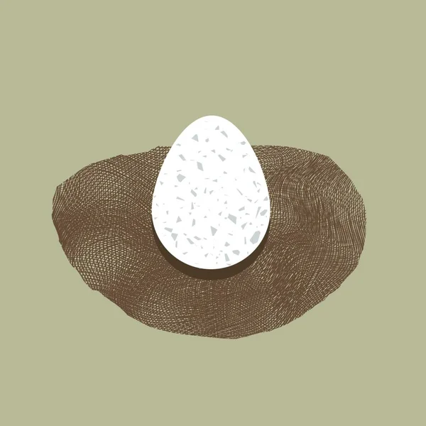 Nest Und Eier Ikone Isoliert Auf Braunem Hintergrund — Stockvektor