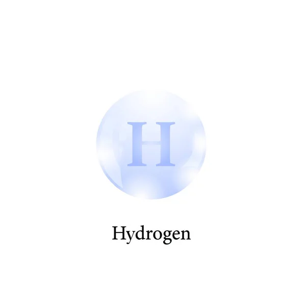 Molécula Hidrogênio Isolado Fundo Branco Elemento Químico Tabela Periódica —  Vetores de Stock