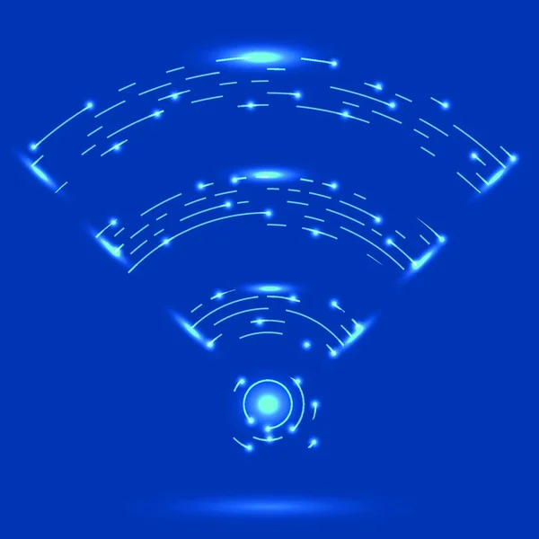 Gprs Logo Radio Wave Icon Wireless Network Symbol Terisolasi Blue - Stok Vektor