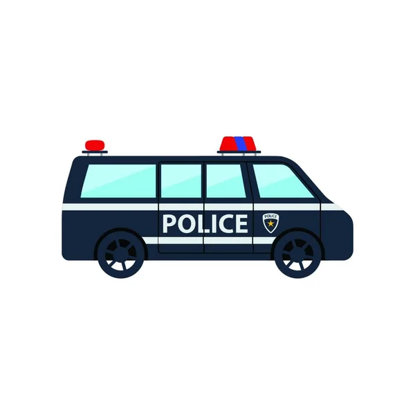 Police Van Icon Flat Color Design Vector Illustration — Stock Vector