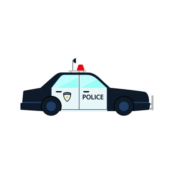 Politie Auto Ikoon Vlakke Kleur Ontwerp Vector Illustratie — Stockvector