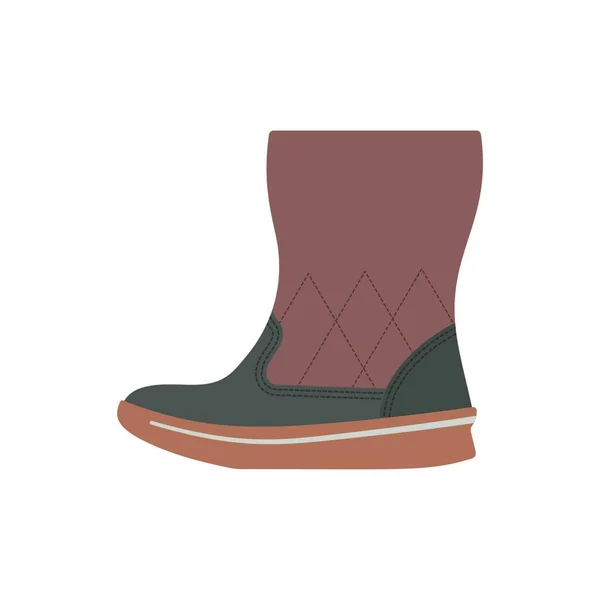 Kvinnan Fluffy Boot Ikon Platt Färgdesign Vektor Illustration — Stock vektor