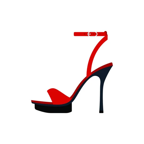 High Heel Sandale Ikone Für Frauen Flache Farbgestaltung Vektorillustration — Stockvektor