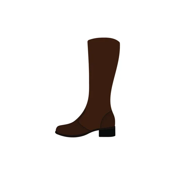 Autumn Woman Boot Icon Flat Color Design Vector Illustration — Stock Vector