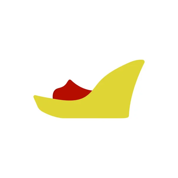 Icono Del Zapato Plataforma Diseño Color Plano Ilustración Vectorial — Archivo Imágenes Vectoriales