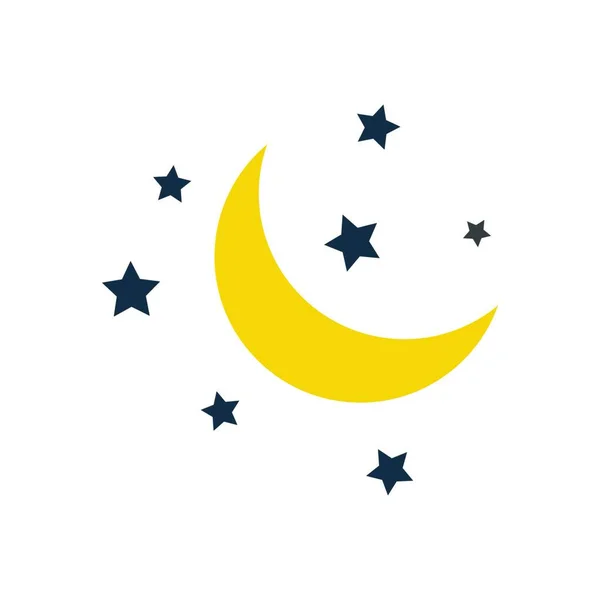 Icono Noche Diseño Color Plano Ilustración Vectorial — Vector de stock