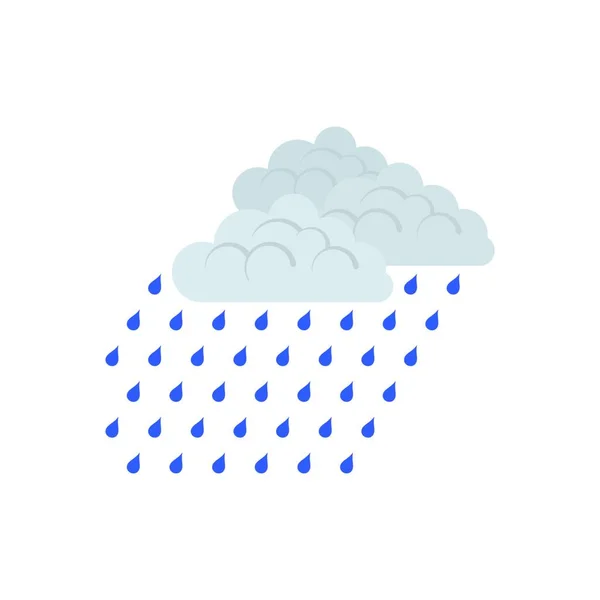 Een Regenbui Icoon Vlakke Kleur Ontwerp Vector Illustratie — Stockvector