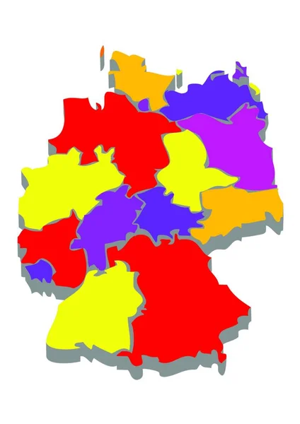 Carte Allemagne Isolée Sur Fond Blanc — Image vectorielle