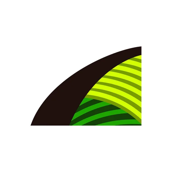 Ikona Pole Zemědělství Plochý Design Vektorová Ilustrace — Stockový vektor