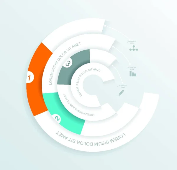 Infographics Cirkel Origami Stil Kan Användas För Arbetsflöde Layout Alternativ — Stock vektor