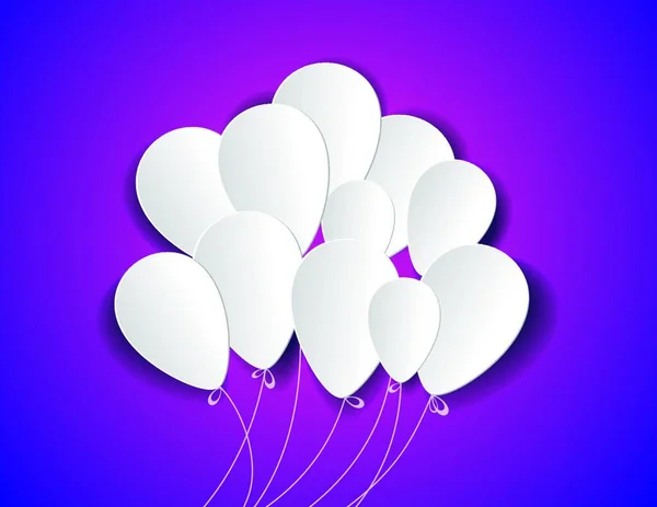 Geburtstagskarte Mit Papierballons — Stockvektor