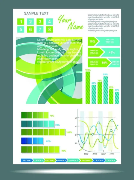 Blaues Und Grünes Technologisches Banner Mit Informationsgrafik Vektorillustration — Stockvektor