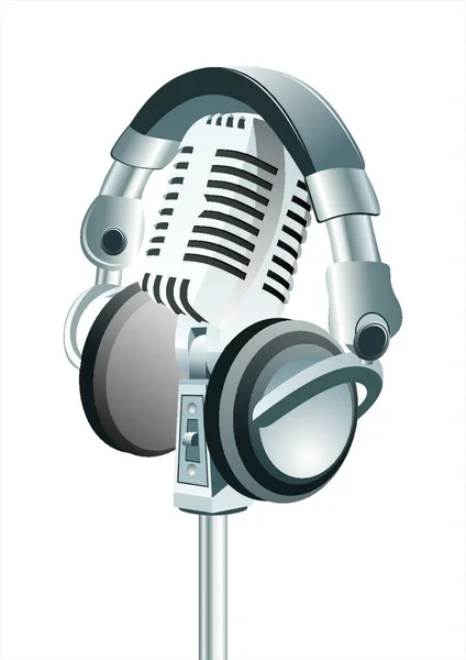 Micrófono Micrófono Equipo Audio — Vector de stock