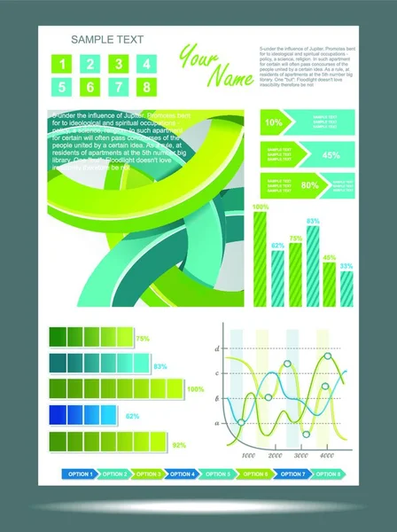 Blaues Und Grünes Technologisches Banner Mit Informationsgrafik Vektorillustration Blaues Und — Stockvektor