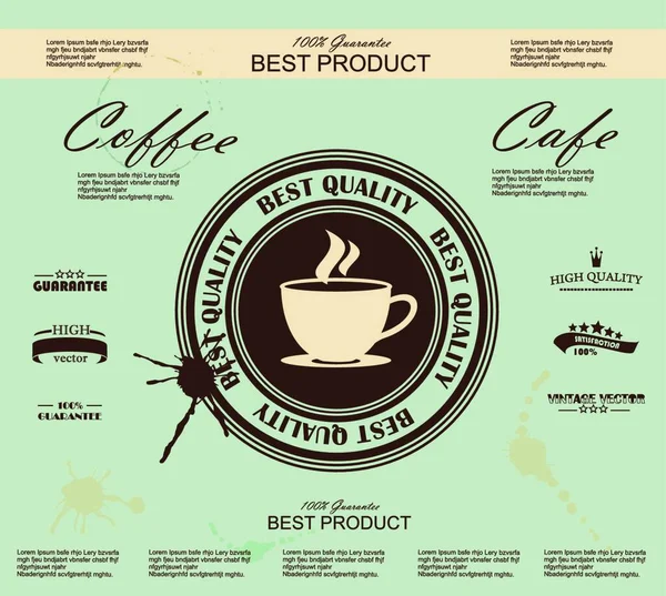 Retro Vintage Kaffee Hintergrund Mit Typografie — Stockvektor