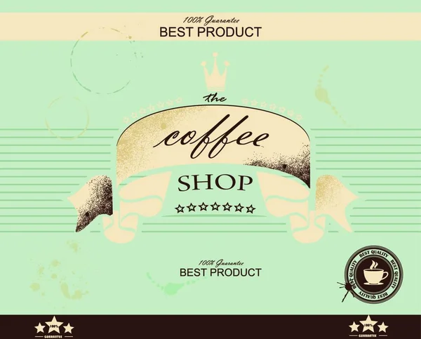 Fondo Café Retro Vintage Con Tipografía — Vector de stock