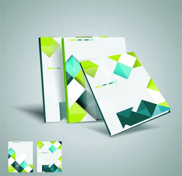 矢量小册子模板设计与立方体和箭头元素 Eps — 图库矢量图片
