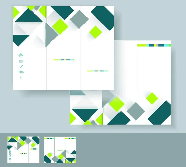 Vector Brochure Template Ontwerp Met Groene Grijze Elementen Eps — Stockvector