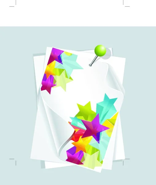 Abstract Fundo Colorido Com Papel Branco Estrelas Vidro Vector Papel —  Vetores de Stock