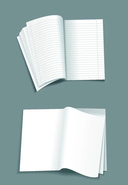 打开的笔记本 白色背景隔离 打开的笔记本 — 图库矢量图片