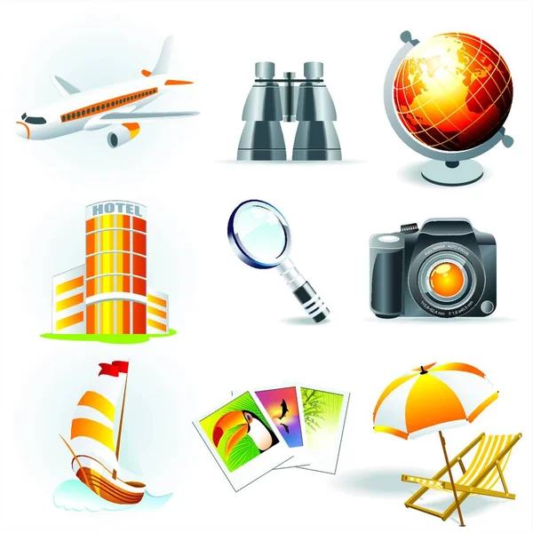 Reisstickers Vakantie Icoon — Stockvector