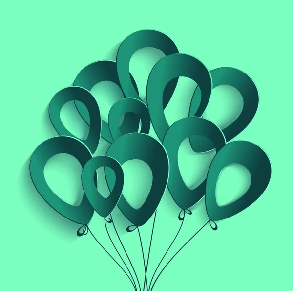 Geburtstagskarte Mit Papierballons — Stockvektor