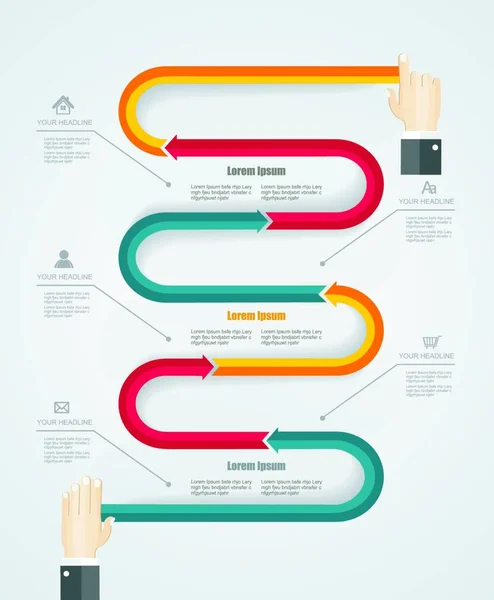 Infografika Emberi Kezekkel Vektor Koncepció Illusztráció Design Kreatív Projektekhez — Stock Vector