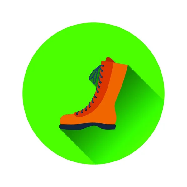 Flat Design Icon Hiking Boot Colors Vector Illustration — Stock Vector