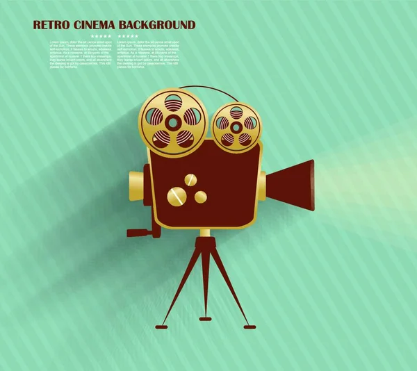 Cartel Cine Retro Grunge Ilustración Vectorial — Vector de stock