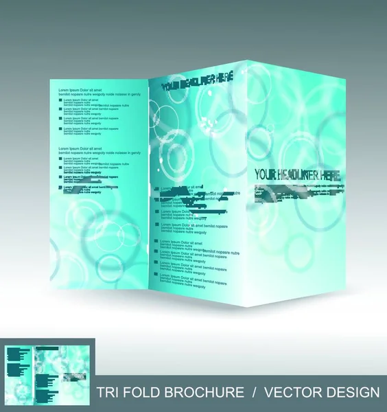 ベクトルパンフレットテンプレートデザイン青素晴らしい背景 — ストックベクタ