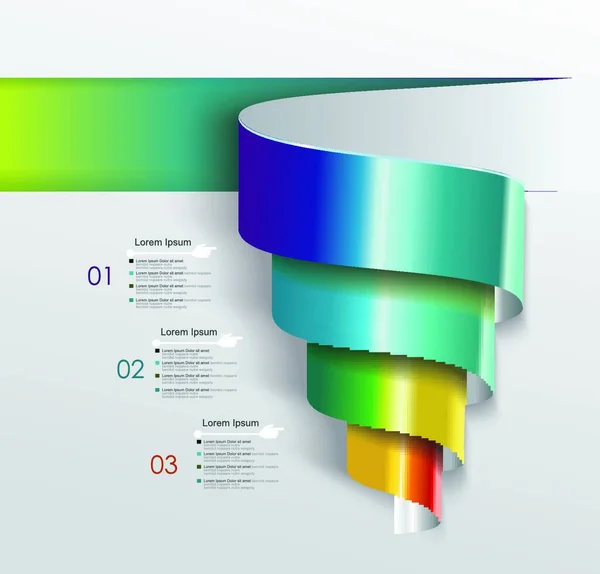 Modernes Design Aus Spiralbanner Kann Für Workflow Layout Diagramm Zahlenoptionen — Stockvektor