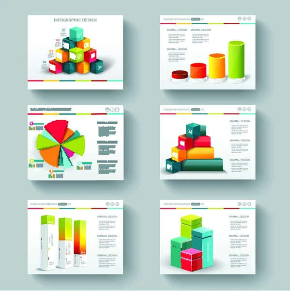 Modèles Diapositives Présentation Pour Votre Entreprise Avec Infographies Diagrammes — Image vectorielle