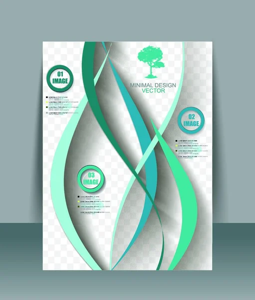 Brochure Design Template Met Abstracte Golven Achtergrond Vector — Stockvector