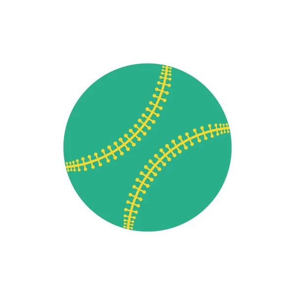 Icono Pelota Béisbol Diseño Color Plano Ilustración Vectorial — Archivo Imágenes Vectoriales