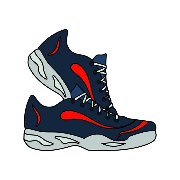 Düz Tasarım Spor Ayakkabı Ikonu Renginde Vektör Illüstrasyonu — Stok Vektör