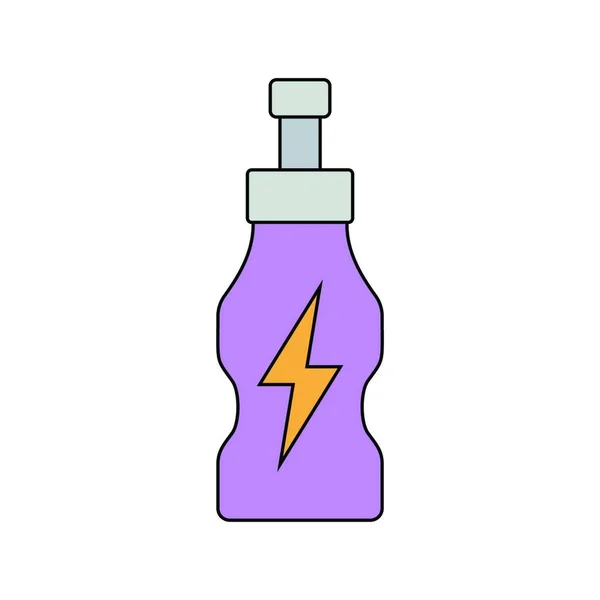 Flache Design Ikone Der Energy Drinks Flasche Farben Vektorillustration — Stockvektor