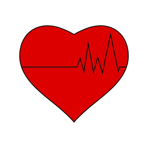 心臓のフラットデザインのアイコンは Ui色で心臓図と ベクターイラスト — ストックベクタ