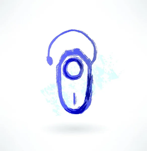 Bluetooth Headset Grunge Ikon — Stock vektor