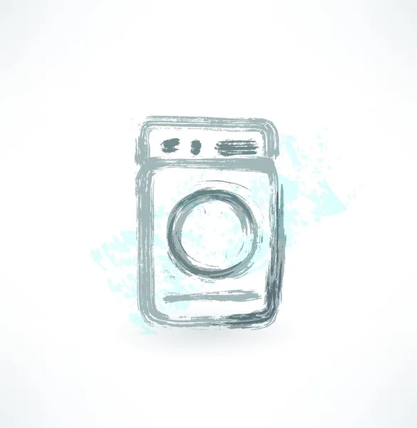 Tvättmaskin Grunge Ikon — Stock vektor