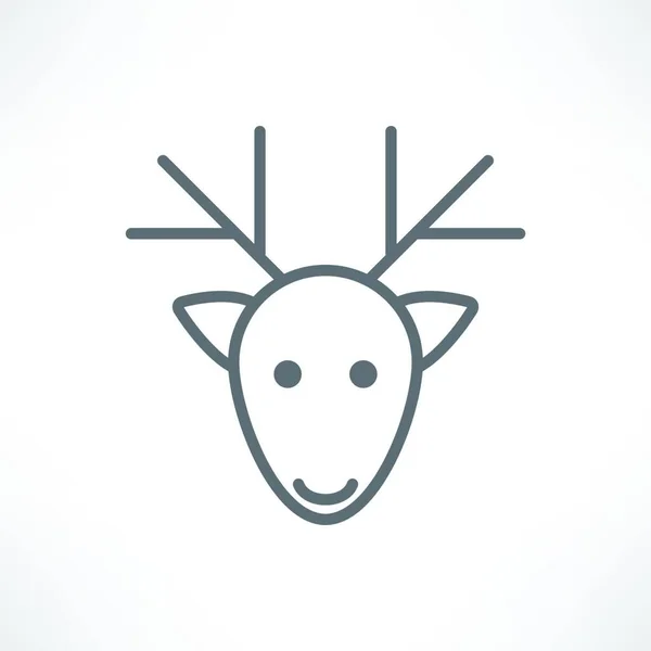 Tête Cerf Sur Fond Blanc — Image vectorielle