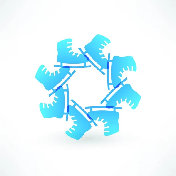蓝色冰鞋圈 — 图库矢量图片
