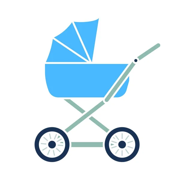 Bebek Arabası Ikonu Düz Renk Tasarımı Vektör Llüstrasyonu — Stok Vektör