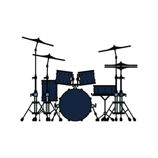 Drum Set Icon 디자인 사기적 — 스톡 벡터