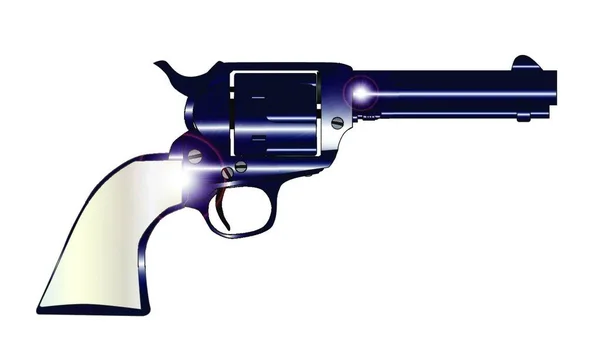 Revolver Western Sauvage Gunmetal Bleu Manche Perle — Image vectorielle