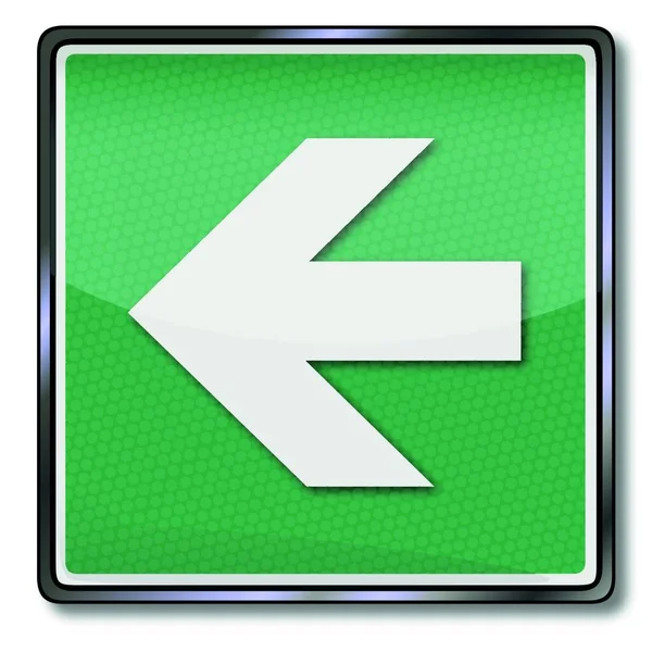 Zelená Protipožární Značka Šipkou Vlevo — Stockový vektor