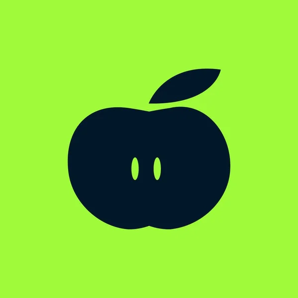 Apfel Auf Grünem Hintergrund — Stockvektor